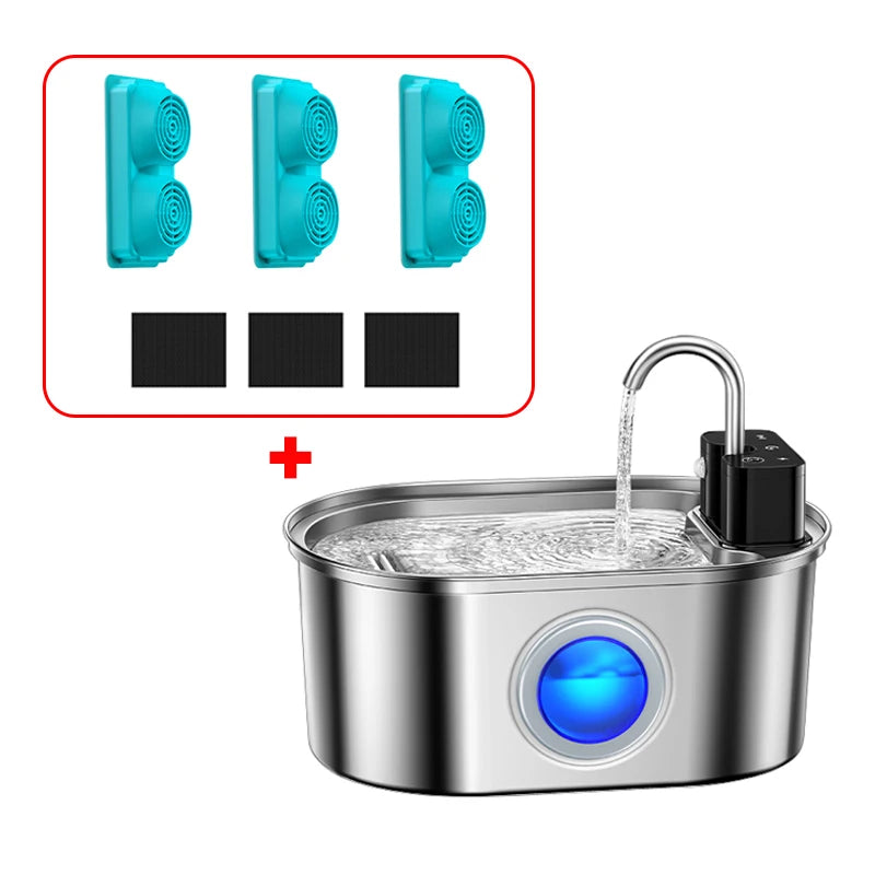 Fontaine à eau automatique en acier inoxydable pour animaux de compagnie