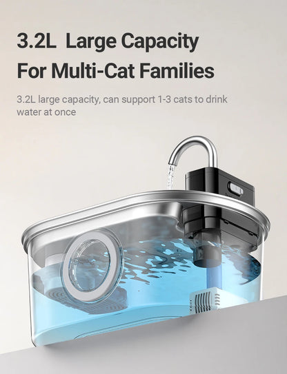 Fontaine à eau automatique en acier inoxydable pour animaux de compagnie