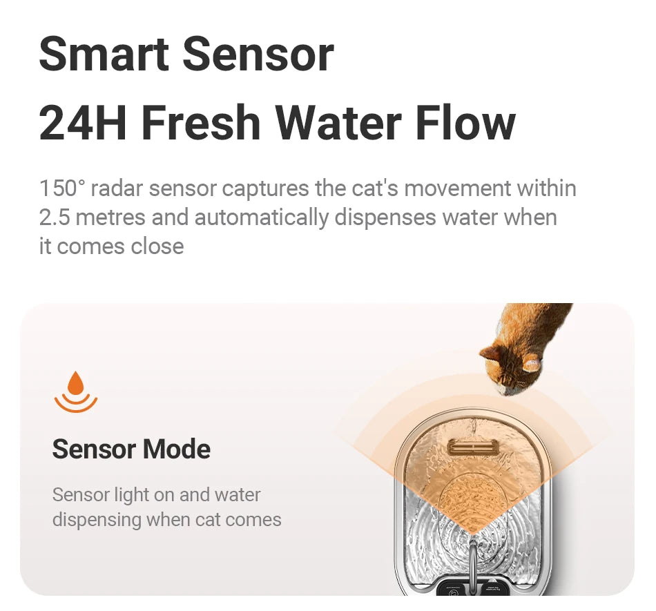 Stainless-steel automatic pet water fountain with flowing filtered water