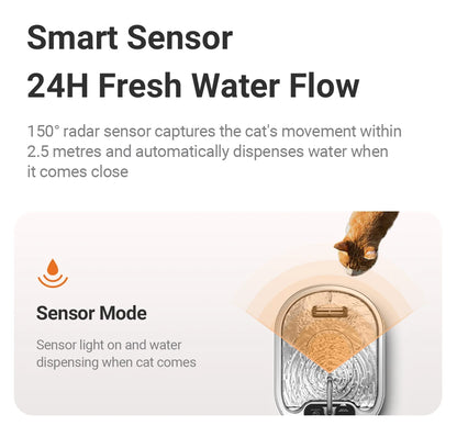 Stainless-steel automatic pet water fountain with flowing filtered water